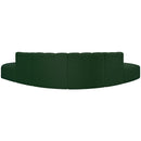  Manufacturer Color_Green -- Arc 146" Green Boucle Fabric Upholstered 6 pc Modular Sectional IMAGE 3