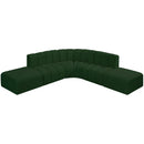  Manufacturer Color_Green -- Arc 146" Green Boucle Fabric Upholstered 6 pc Modular Sectional IMAGE 4