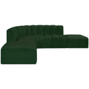  Manufacturer Color_Green -- Arc 146" Green Boucle Fabric Upholstered 6 pc Modular Sectional IMAGE 6