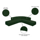  Manufacturer Color_Green -- Arc 146" Green Boucle Fabric Upholstered 6 pc Modular Sectional IMAGE 8