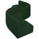  Manufacturer Color_Green -- Arc 145" Green Boucle Fabric Upholstered 6 pc Modular Sectional IMAGE 3