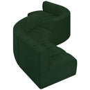 Meridian Arc Green Boucle Fabric 6 pc Modular Sectional IMAGE 3