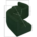 Manufacturer Color_Green -- Arc 145" Green Boucle Fabric Upholstered 6 pc Modular Sectional IMAGE 5