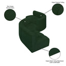 Manufacturer Color_Green -- Arc 145" Green Boucle Fabric Upholstered 6 pc Modular Sectional IMAGE 6