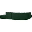 Meridian Arc Green Boucle Fabric 7 pc Modular Sectional IMAGE 3
