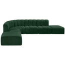  Manufacturer Color_Green -- Arc 172" Green Boucle Fabric Upholstered 7 pc Modular Sectional IMAGE 5