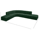 Manufacturer Color_Green -- Arc 172" Green Boucle Fabric Upholstered 7 pc Modular Sectional IMAGE 6
