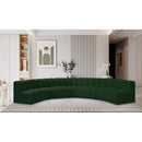 Meridian Arc Green Boucle Fabric 7 pc Modular Sectional IMAGE 2