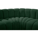 Meridian Arc Green Boucle Fabric 7 pc Modular Sectional IMAGE 8