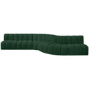  Manufacturer Color_Green -- Arc 170" Green Boucle Fabric Upholstered 7 pc Modular Sectional IMAGE 4