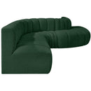  Manufacturer Color_Green -- Arc 170" Green Boucle Fabric Upholstered 7 pc Modular Sectional IMAGE 6