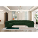 Meridian Arc Green Boucle Fabric 8 pc Modular Sectional IMAGE 2