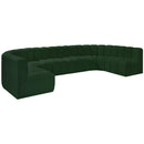  Manufacturer Color_Green -- Arc 150" Green Boucle Fabric Upholstered 8 pc Modular Sectional IMAGE 4