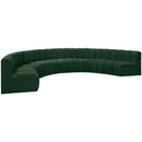  Manufacturer Color_Green -- Arc 162" Green Boucle Fabric Upholstered 8 pc Modular Sectional IMAGE 4