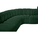  Manufacturer Color_Green -- Arc 162" Green Boucle Fabric Upholstered 8 pc Modular Sectional IMAGE 8