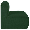 Meridian Arc Green Boucle Fabric Straight Chair IMAGE 6