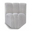  Manufacturer Color_Grey -- Arc Grey Boucle Fabric Upholstered Modular Curved Corner Chair IMAGE 1