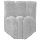  Manufacturer Color_Grey -- Arc Grey Boucle Fabric Upholstered Modular Curved Corner Chair IMAGE 4