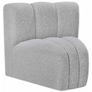  Manufacturer Color_Grey -- Arc Grey Boucle Fabric Upholstered Modular Curved Corner Chair IMAGE 5