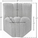 Manufacturer Color_Grey -- Arc Grey Boucle Fabric Upholstered Modular Curved Corner Chair IMAGE 7