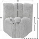 Meridian Arc Grey Boucle Fabric Curved Corner IMAGE 7