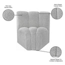  Manufacturer Color_Grey -- Arc Grey Boucle Fabric Upholstered Modular Curved Corner Chair IMAGE 8