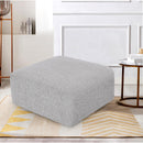  Manufacturer Color_Grey -- Arc Grey Boucle Fabric Upholstered Modular Ottoman IMAGE 2