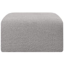Meridian Arc Grey Boucle Fabric Ottoman IMAGE 5