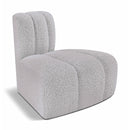  Manufacturer Color_Grey -- Arc Grey Boucle Fabric Upholstered Modular Reverse Corner Chair IMAGE 1