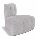 Meridian Arc Grey Boucle Fabric Reverse Corner IMAGE 1