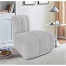  Manufacturer Color_Grey -- Arc Grey Boucle Fabric Upholstered Modular Reverse Corner Chair IMAGE 2