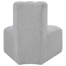  Manufacturer Color_Grey -- Arc Grey Boucle Fabric Upholstered Modular Reverse Corner Chair IMAGE 3