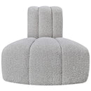  Manufacturer Color_Grey -- Arc Grey Boucle Fabric Upholstered Modular Reverse Corner Chair IMAGE 4