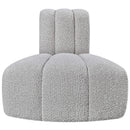Meridian Arc Grey Boucle Fabric Reverse Corner IMAGE 4
