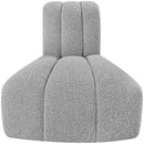  Manufacturer Color_Grey -- Arc Grey Boucle Fabric Upholstered Modular Reverse Corner Chair IMAGE 5
