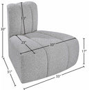  Manufacturer Color_Grey -- Arc Grey Boucle Fabric Upholstered Modular Reverse Corner Chair IMAGE 8