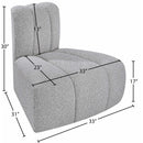 Meridian Arc Grey Boucle Fabric Reverse Corner IMAGE 8