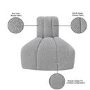 Meridian Arc Grey Boucle Fabric Reverse Corner IMAGE 9