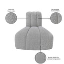  Manufacturer Color_Grey -- Arc Grey Boucle Fabric Upholstered Modular Reverse Corner Chair IMAGE 9