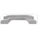  Manufacturer Color_Grey -- Arc 161" Grey Boucle Fabric Upholstered 10 pc Modular Sectional IMAGE 10