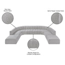  Manufacturer Color_Grey -- Arc 161" Grey Boucle Fabric Upholstered 10 pc Modular Sectional IMAGE 11