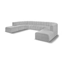  Manufacturer Color_Grey -- Arc 161" Grey Boucle Fabric Upholstered 10 pc Modular Sectional IMAGE 1