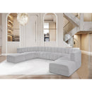  Manufacturer Color_Grey -- Arc 161" Grey Boucle Fabric Upholstered 10 pc Modular Sectional IMAGE 2