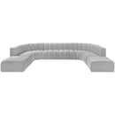  Manufacturer Color_Grey -- Arc 161" Grey Boucle Fabric Upholstered 10 pc Modular Sectional IMAGE 4