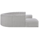 Meridian Arc Grey Boucle Fabric 10 pc Modular Sectional IMAGE 6