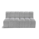  Manufacturer Color_Grey -- Arc 60" Grey Boucle Fabric Upholstered 2 pc Modular Sectional IMAGE 1