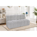  Manufacturer Color_Grey -- Arc 60" Grey Boucle Fabric Upholstered 2 pc Modular Sectional IMAGE 2