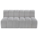  Manufacturer Color_Grey -- Arc 60" Grey Boucle Fabric Upholstered 2 pc Modular Sectional IMAGE 4
