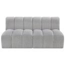 Meridian Arc Grey Boucle Fabric 2 pc Modular Sectional IMAGE 4