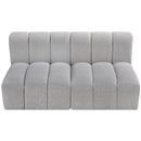  Manufacturer Color_Grey -- Arc 60" Grey Boucle Fabric Upholstered 2 pc Modular Sectional IMAGE 5